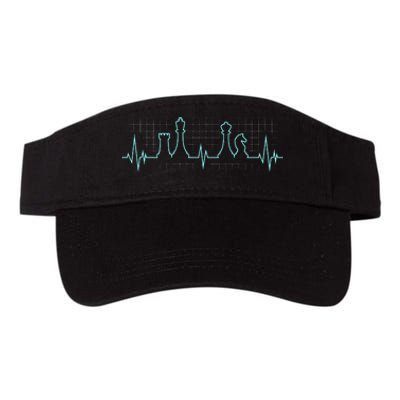 Chess Player Chess Club Chess Heartbeat Love Chess Chess Valucap Bio-Washed Visor