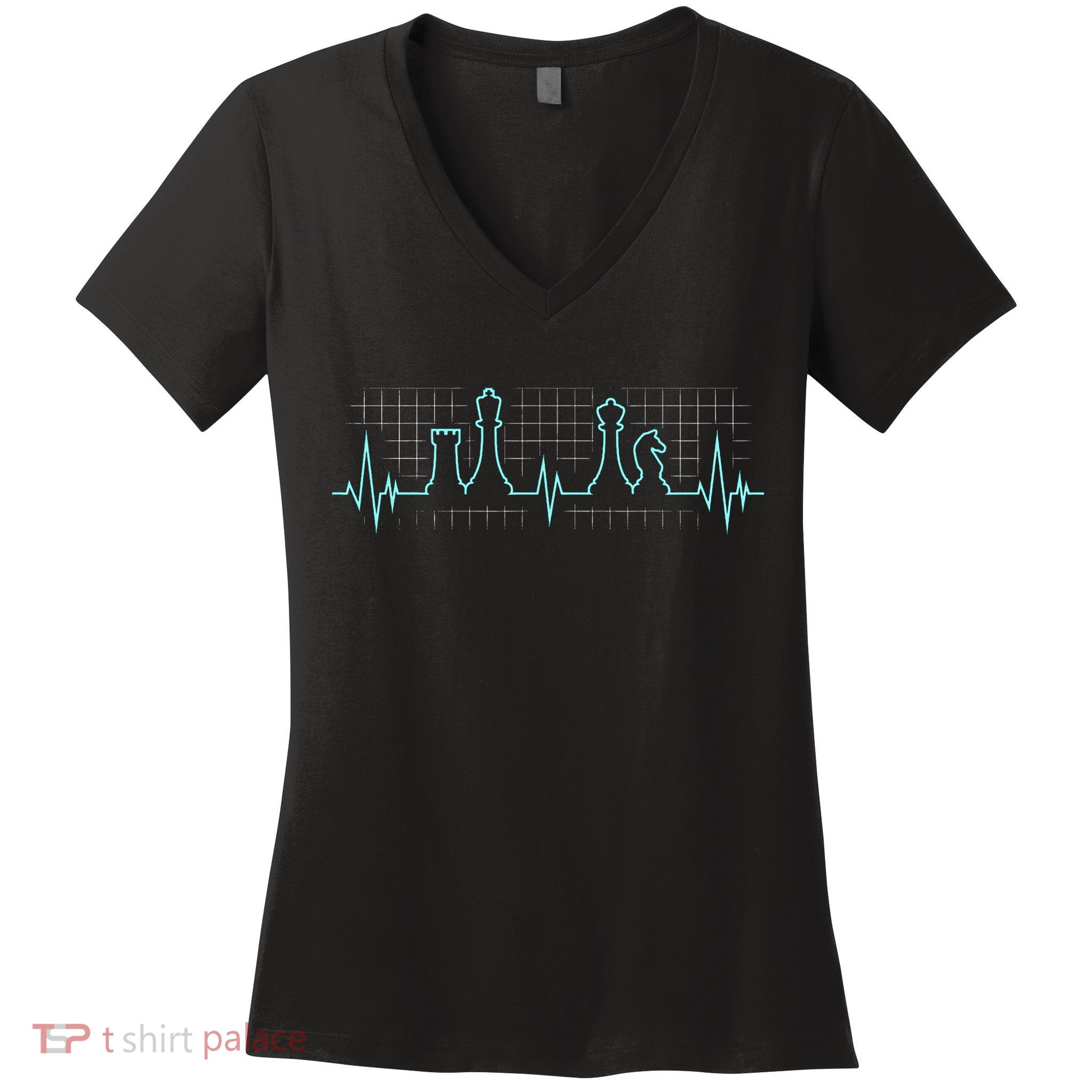 Chess Player Chess Club Chess Heartbeat Love Chess Chess Women's V-Neck T-Shirt