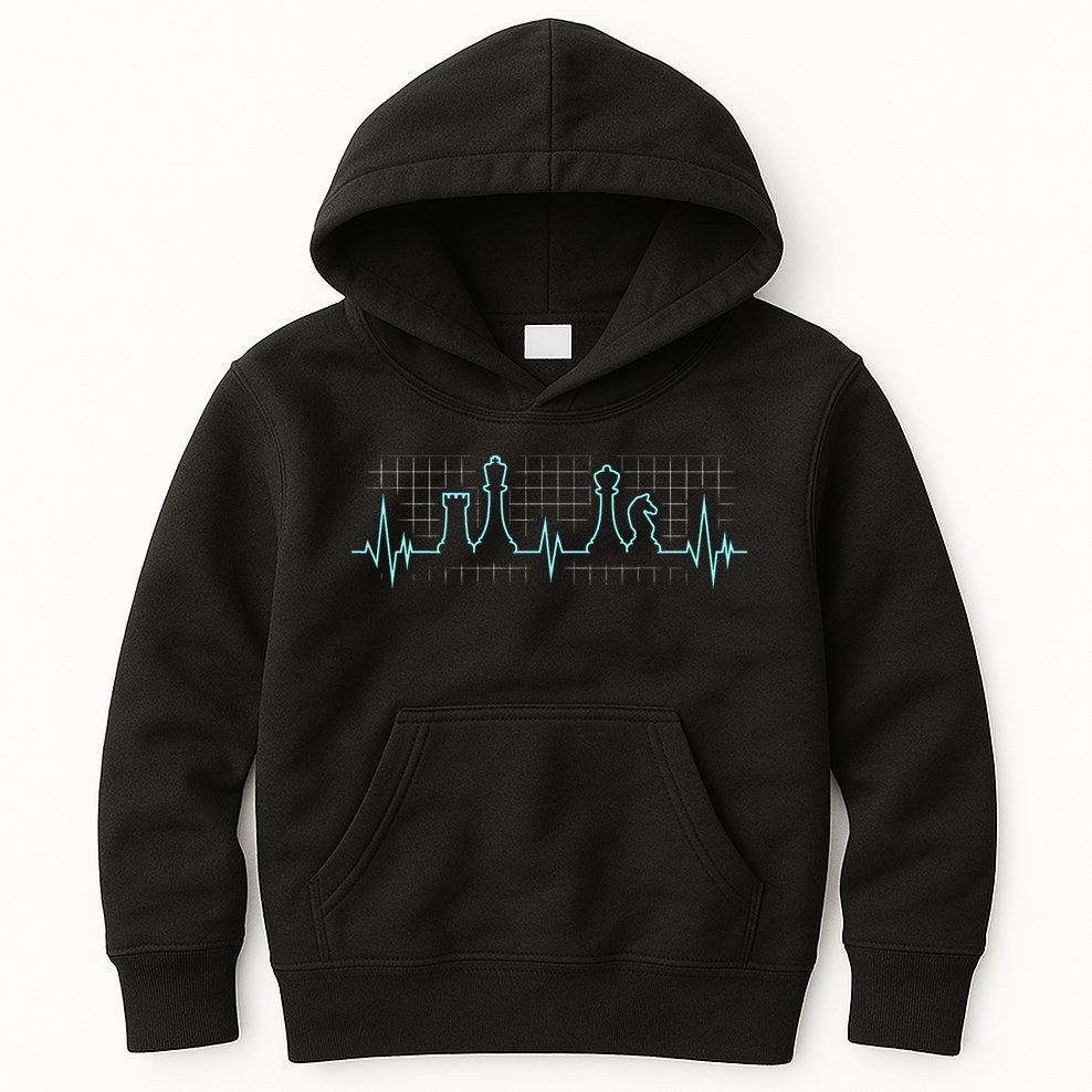 Chess Player Chess Club Chess Heartbeat Love Chess Chess Kids Hoodie