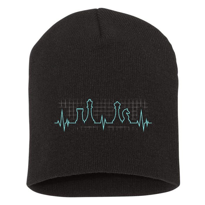 Chess Player Chess Club Chess Heartbeat Love Chess Chess Short Acrylic Beanie