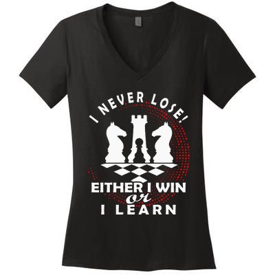 Chess Player Chess Board I Lost Never Women's V-Neck T-Shirt