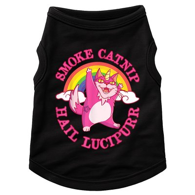 Caticorn Pink Cat Unicorn Rainbow Smoke Catnip Hail Lucipurr Doggie Tank
