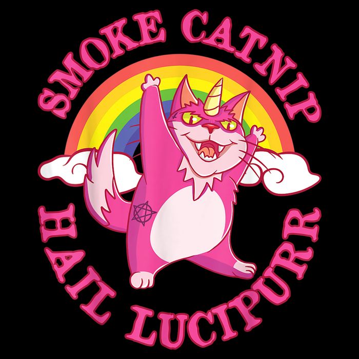 Caticorn Pink Cat Unicorn Rainbow Smoke Catnip Hail Lucipurr Performance Shirt
