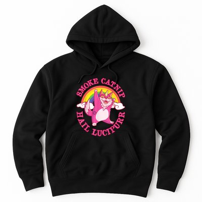 Caticorn Pink Cat Unicorn Rainbow Smoke Catnip Hail Lucipurr Hoodie