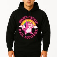 Caticorn Pink Cat Unicorn Rainbow Smoke Catnip Hail Lucipurr Hoodie