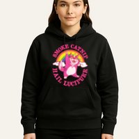 Caticorn Pink Cat Unicorn Rainbow Smoke Catnip Hail Lucipurr Hoodie