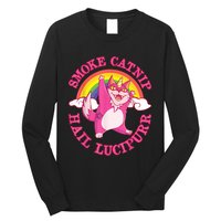 Caticorn Pink Cat Unicorn Rainbow Smoke Catnip Hail Lucipurr Long Sleeve Shirt