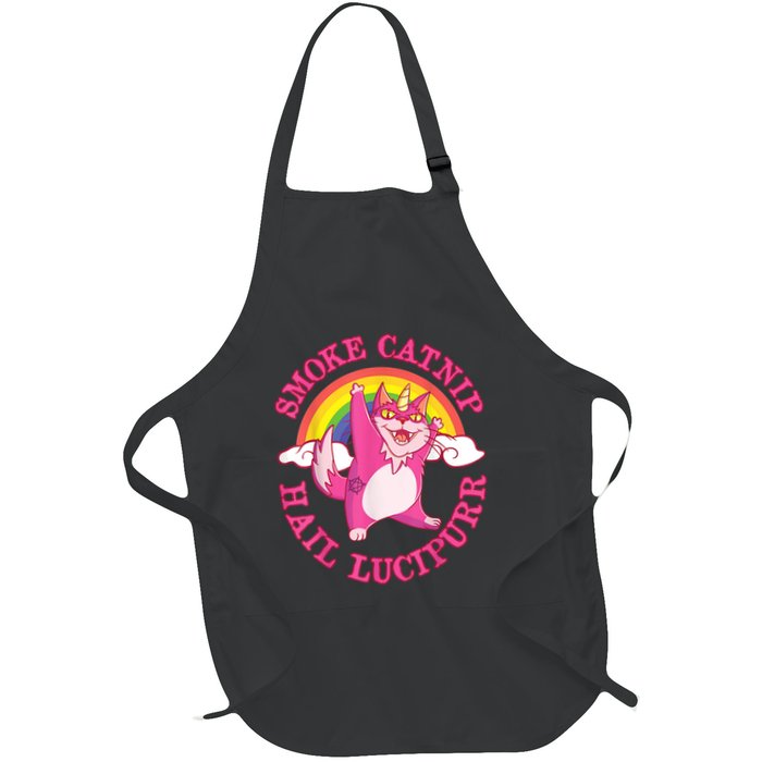 Caticorn Pink Cat Unicorn Rainbow Smoke Catnip Hail Lucipurr Apron