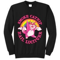 Caticorn Pink Cat Unicorn Rainbow Smoke Catnip Hail Lucipurr Sweatshirt