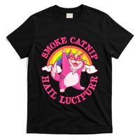 Caticorn Pink Cat Unicorn Rainbow Smoke Catnip Hail Lucipurr T-Shirt