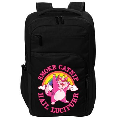 Caticorn Pink Cat Unicorn Rainbow Smoke Catnip Hail Lucipurr Impact Tech Backpack