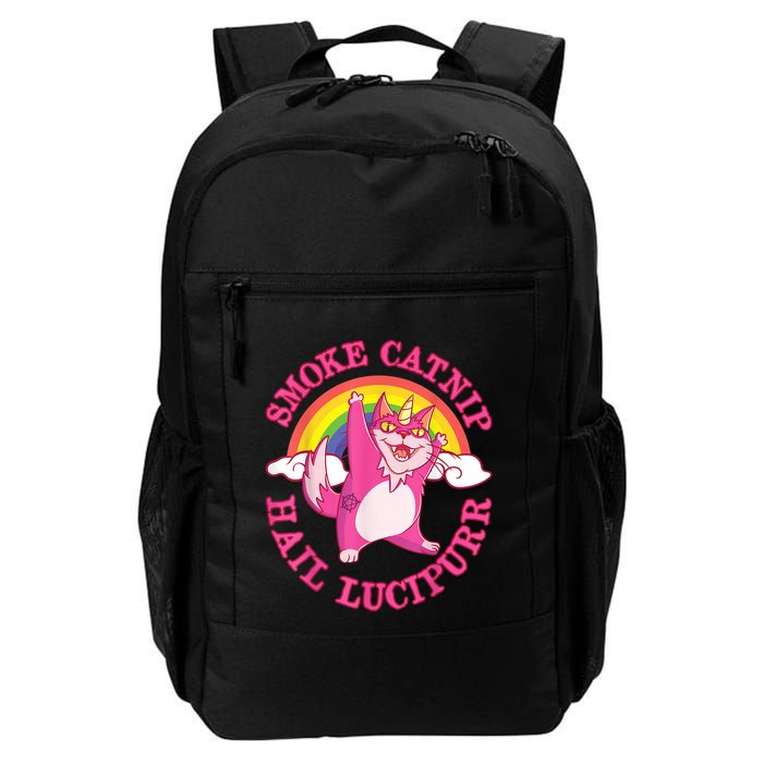 Caticorn Pink Cat Unicorn Rainbow Smoke Catnip Hail Lucipurr Backpack