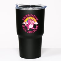 Caticorn Pink Cat Unicorn Rainbow Smoke Catnip Hail Lucipurr Tumbler
