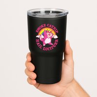 Caticorn Pink Cat Unicorn Rainbow Smoke Catnip Hail Lucipurr Tumbler