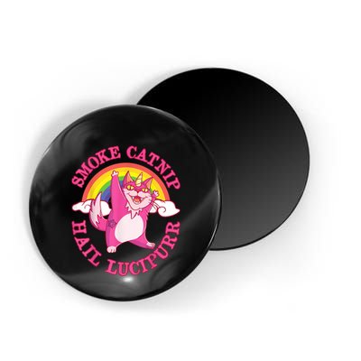 Caticorn Pink Cat Unicorn Rainbow Smoke Catnip Hail Lucipurr Magnet