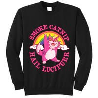 Caticorn Pink Cat Unicorn Rainbow Smoke Catnip Hail Lucipurr Tall Sweatshirt
