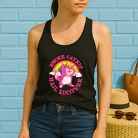 Caticorn Pink Cat Unicorn Rainbow Smoke Catnip Hail Lucipurr Womens Tank Top