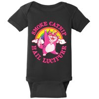 Caticorn Pink Cat Unicorn Rainbow Smoke Catnip Hail Lucipurr Baby Bodysuit