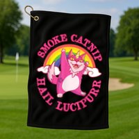 Caticorn Pink Cat Unicorn Rainbow Smoke Catnip Hail Lucipurr Golf Towel