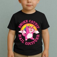 Caticorn Pink Cat Unicorn Rainbow Smoke Catnip Hail Lucipurr Toddler T-Shirt