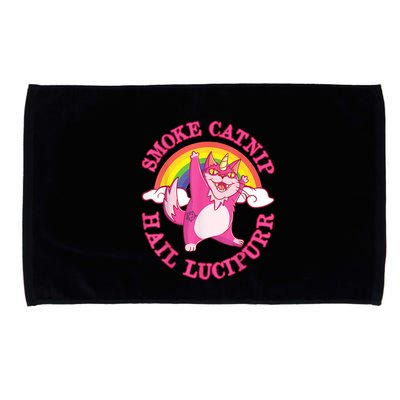 Caticorn Pink Cat Unicorn Rainbow Smoke Catnip Hail Lucipurr Microfiber Hand Towel