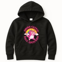Caticorn Pink Cat Unicorn Rainbow Smoke Catnip Hail Lucipurr Kids Hoodie