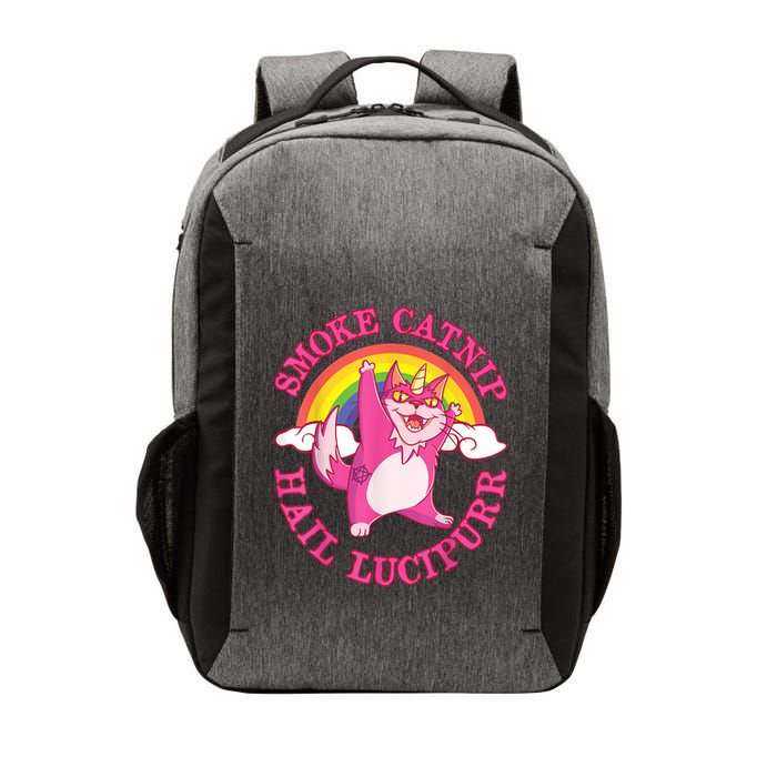 Caticorn Pink Cat Unicorn Rainbow Smoke Catnip Hail Lucipurr Vector Backpack