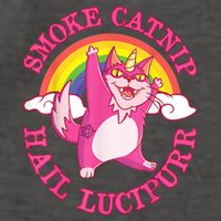 Caticorn Pink Cat Unicorn Rainbow Smoke Catnip Hail Lucipurr Vector Backpack