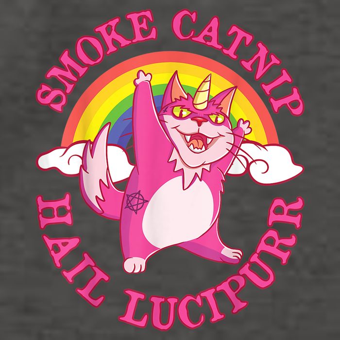 Caticorn Pink Cat Unicorn Rainbow Smoke Catnip Hail Lucipurr Vector Backpack