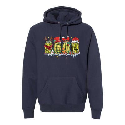 Canned Pickles Christmas Light Retro Homemade Pickle Jar Premium Hoodie