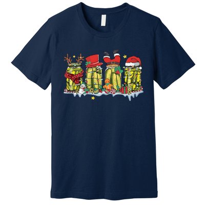 Canned Pickles Christmas Light Retro Homemade Pickle Jar Premium T-Shirt