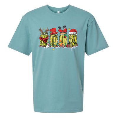 Canned Pickles Christmas Light Retro Homemade Pickle Jar Sueded Cloud Jersey T-Shirt