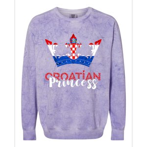 Croatian Princess Crown Croatia Croatian Flag Croatian Pride Colorblast Crewneck Sweatshirt