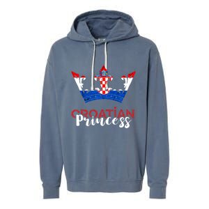 Croatian Princess Crown Croatia Croatian Flag Croatian Pride Garment-Dyed Fleece Hoodie