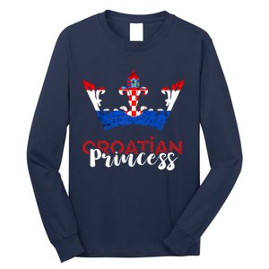 Croatian Princess Crown Croatia Croatian Flag Croatian Pride Long Sleeve Shirt