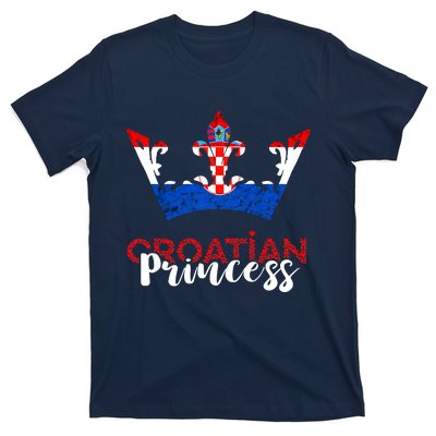 Croatian Princess Crown Croatia Croatian Flag Croatian Pride T-Shirt