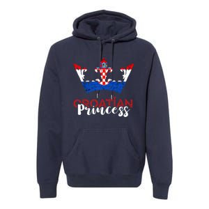 Croatian Princess Crown Croatia Croatian Flag Croatian Pride Premium Hoodie