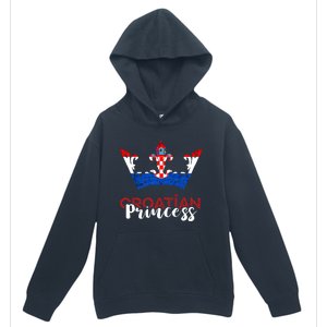 Croatian Princess Crown Croatia Croatian Flag Croatian Pride Urban Pullover Hoodie