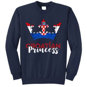 Croatian Princess Crown Croatia Croatian Flag Croatian Pride Tall Sweatshirt