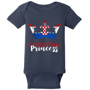 Croatian Princess Crown Croatia Croatian Flag Croatian Pride Baby Bodysuit