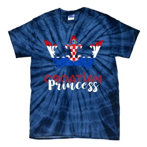 Croatian Princess Crown Croatia Croatian Flag Croatian Pride Tie-Dye T-Shirt