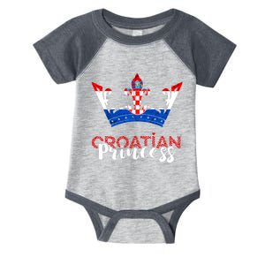 Croatian Princess Crown Croatia Croatian Flag Croatian Pride Infant Baby Jersey Bodysuit