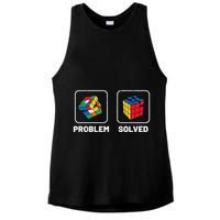 Competitive Puzzle Cube Problem Solved Speed Cubing  Ladies PosiCharge Tri-Blend Wicking Tank