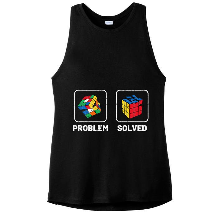 Competitive Puzzle Cube Problem Solved Speed Cubing  Ladies PosiCharge Tri-Blend Wicking Tank