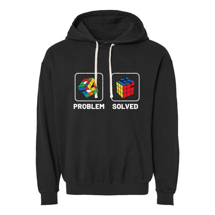 Competitive Puzzle Cube Problem Solved Speed Cubing  Garment-Dyed Fleece Hoodie
