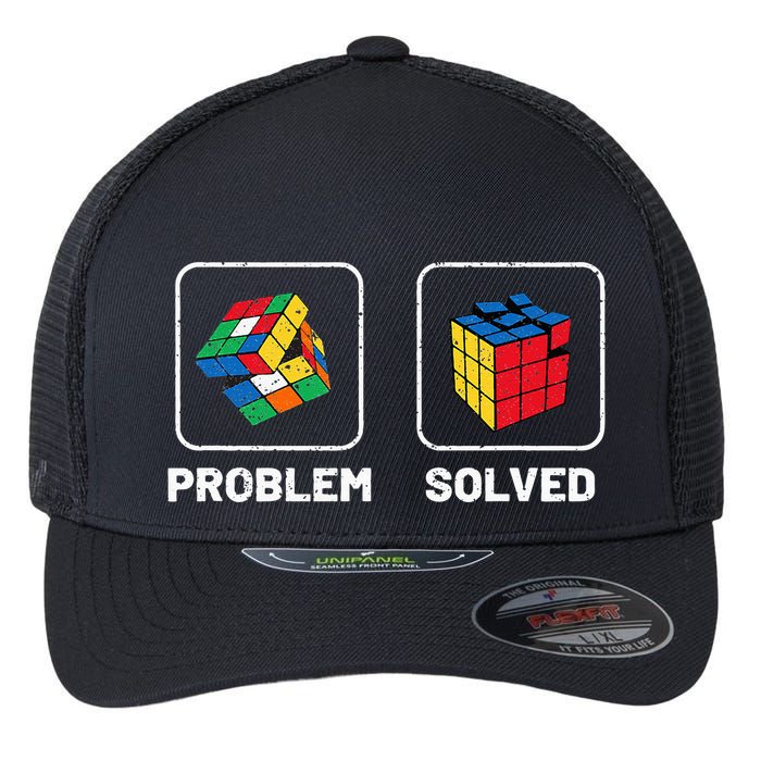 Competitive Puzzle Cube Problem Solved Speed Cubing  Flexfit Unipanel Trucker Cap