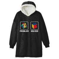 Competitive Puzzle Cube Problem Solved Speed Cubing  Hooded Wearable Blanket