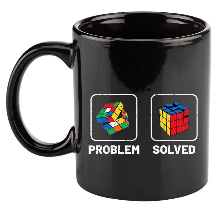 Competitive Puzzle Cube Problem Solved Speed Cubing  11oz C Handle Ceramic Mug