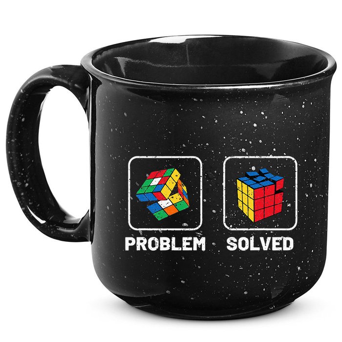 Competitive Puzzle Cube Problem Solved Speed Cubing  15oz Campfire Ceramic Mug