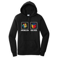 Competitive Puzzle Cube Problem Solved Speed Cubing  Women's Pullover Hoodie